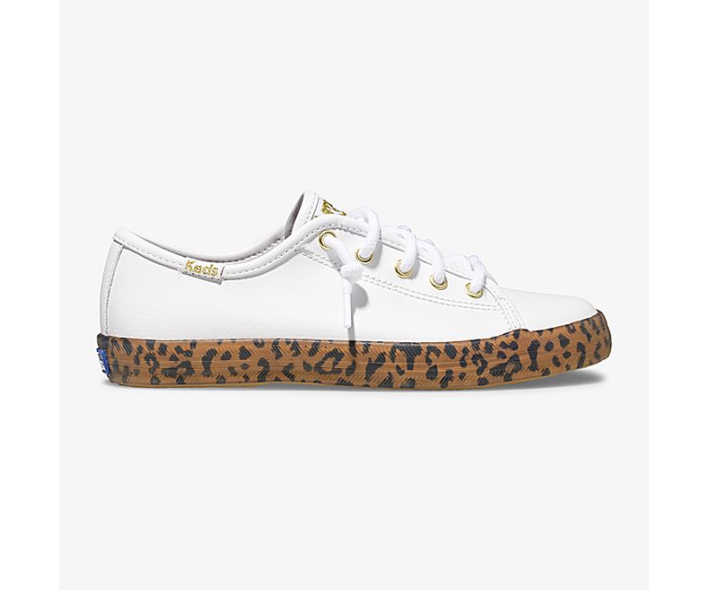 Keds Kids White Casuals Shoes - Keds Kickstart Leopard Foxing 786XEBPGF